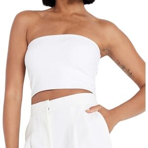 Express Body Contour High Compression Cropped Tube Top Womens Size XL White